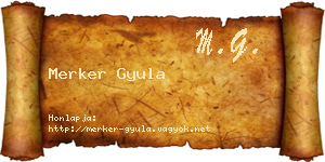 Merker Gyula névjegykártya
